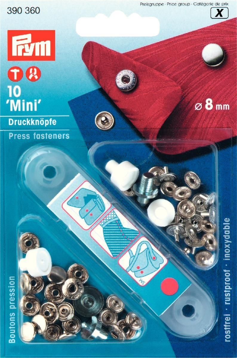 Prym Consumer Europe GmbH-NF-Druckknopf Mini MS 8 mm silberfarbig_365-390360_