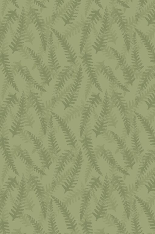 Lewis & Irene Ltd.-Lewis & Irene Bluebell Wood Khaki Fern_36-A130-2_