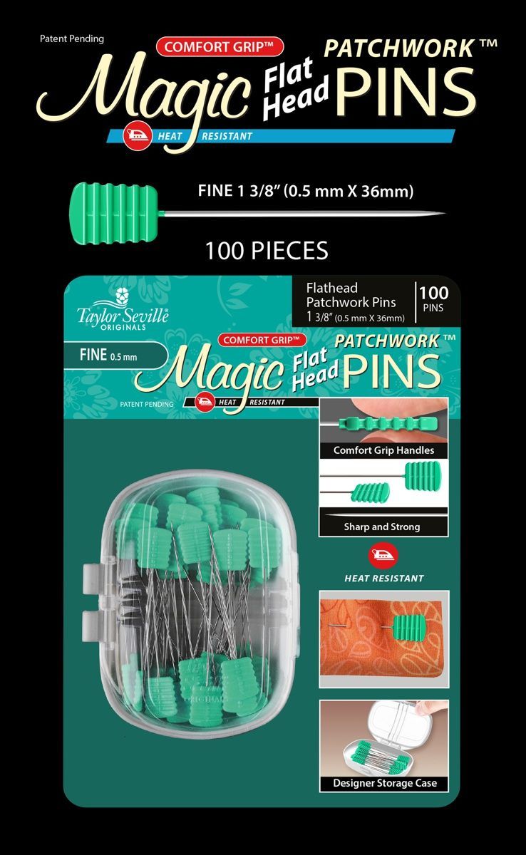 Taylor Seville-Taylor Seville Magic Pins - Flat HEAD Patchwork Fein_58-220122_