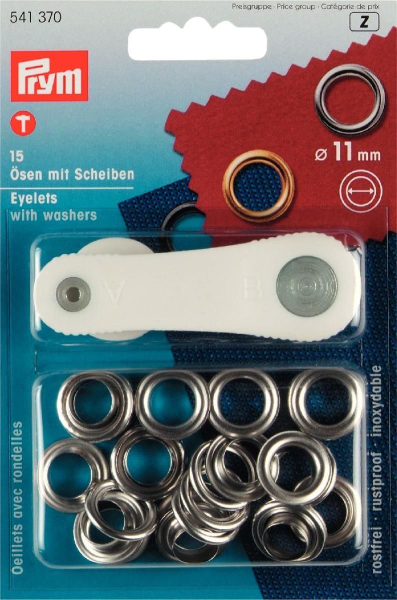 Prym Consumer Europe GmbH-Ösen+Scheiben silb. 11mm 15St_365-541370_