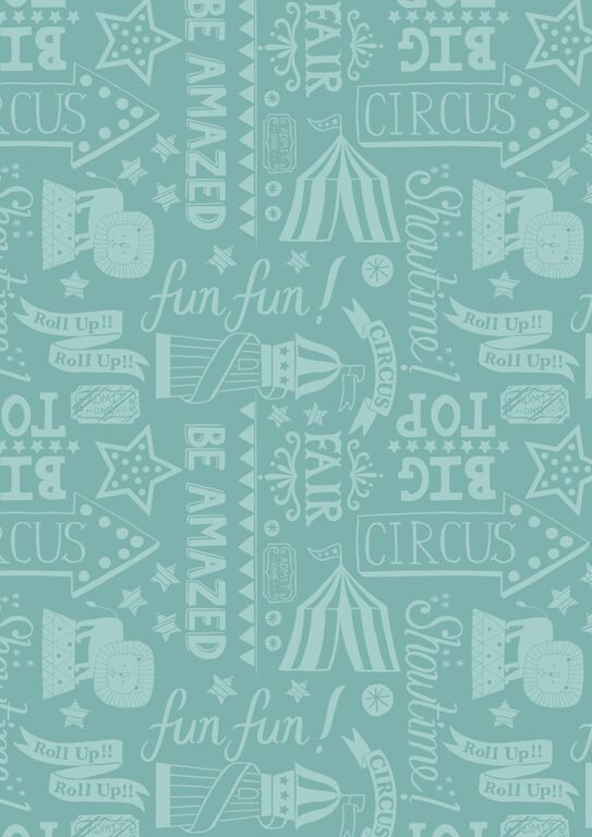 Lewis & Irene Vintage Circus Roll Up! Blue 112 cm breit, 100% Baumwolle Lewis & Irene Vintage Circus Roll Up! Blue 112 cm breit, 100% Baumwolle