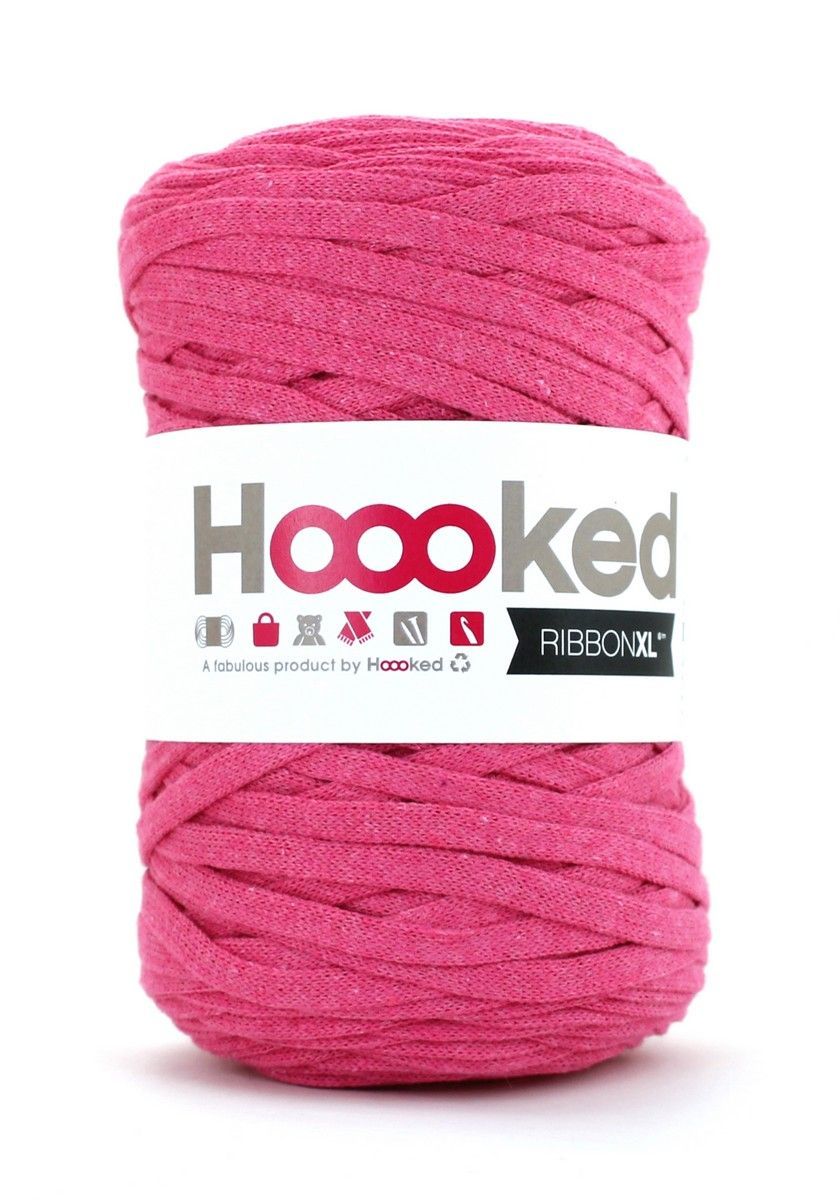 Hoooked RibbonXL col. Bubblegum Pink 80% cotton recycled high quality, 20% other recycled fibers  Hoooked RibbonXL col. Bubblegum Pink 80% cotton recycled high quality, 20% other recycled fibers
