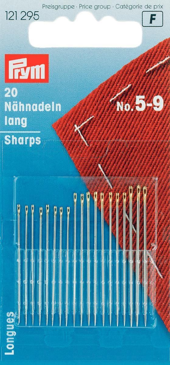 Nähnadeln lang ST 5-9 silberfarbig/goldfarbig 20 Stück