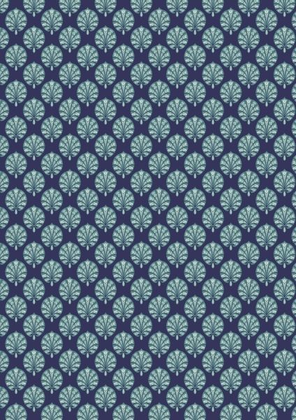 Lewis & Irene Manor House Navy Fan 112 cm wide, 100% Cotton