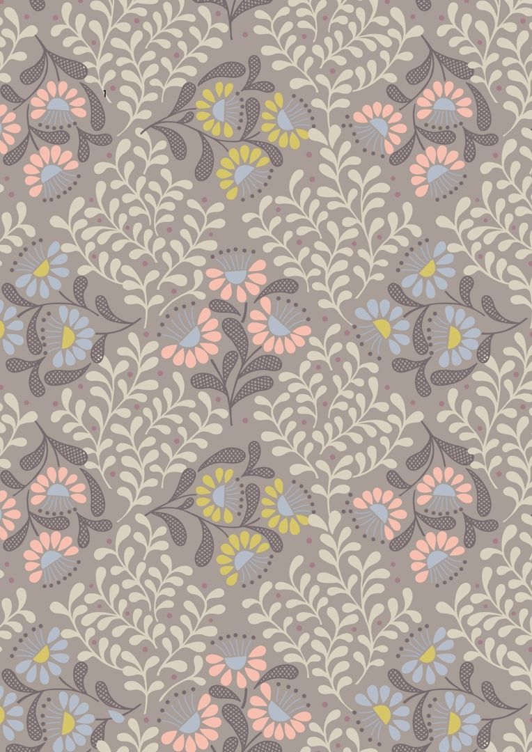 Lewis & Irene A Little Bird Told Me Cottage Garden on Tea 10 m Ballen, 112 cm breit, 100 % Baumwolle