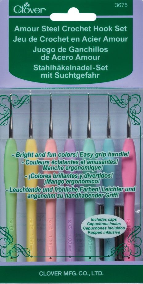 Clover Amour Steel Crochet Hook Set B-Stock with damaged packaging