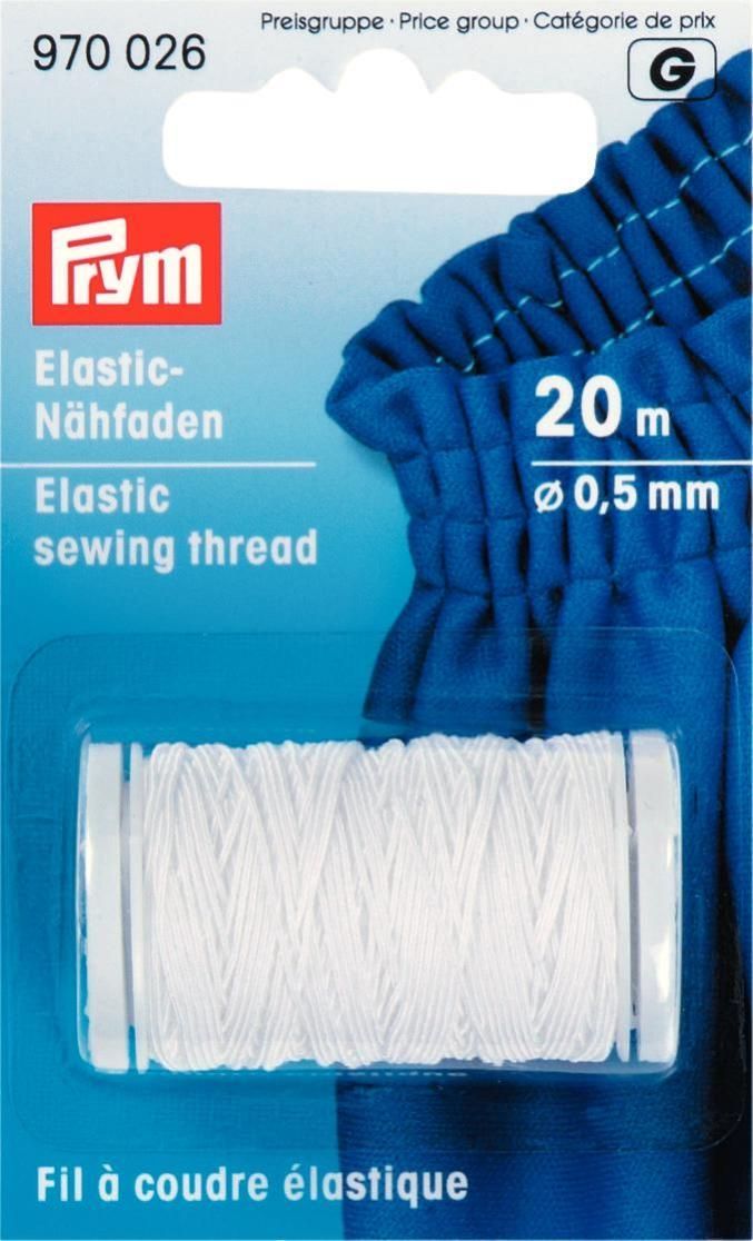 Prym Consumer Europe GmbH-Elastic-Nähfäden 5mm weiß 20m_365-970026_