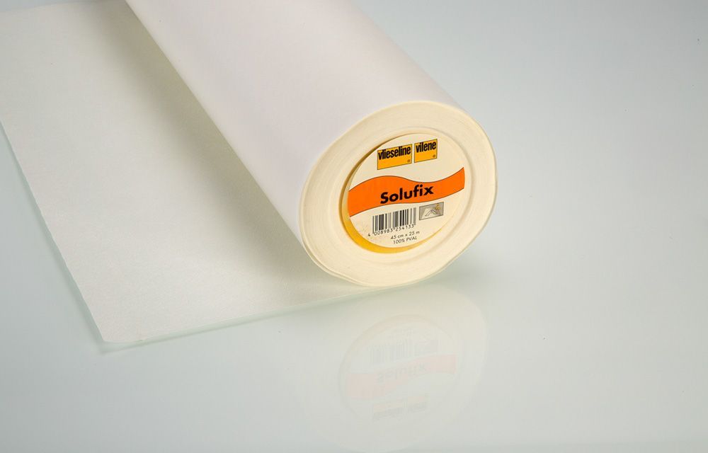 Solufix weiß  0,45cm x 25m 100% PVAL Solufix weiß  0,45cm x 25m 100% PVAL