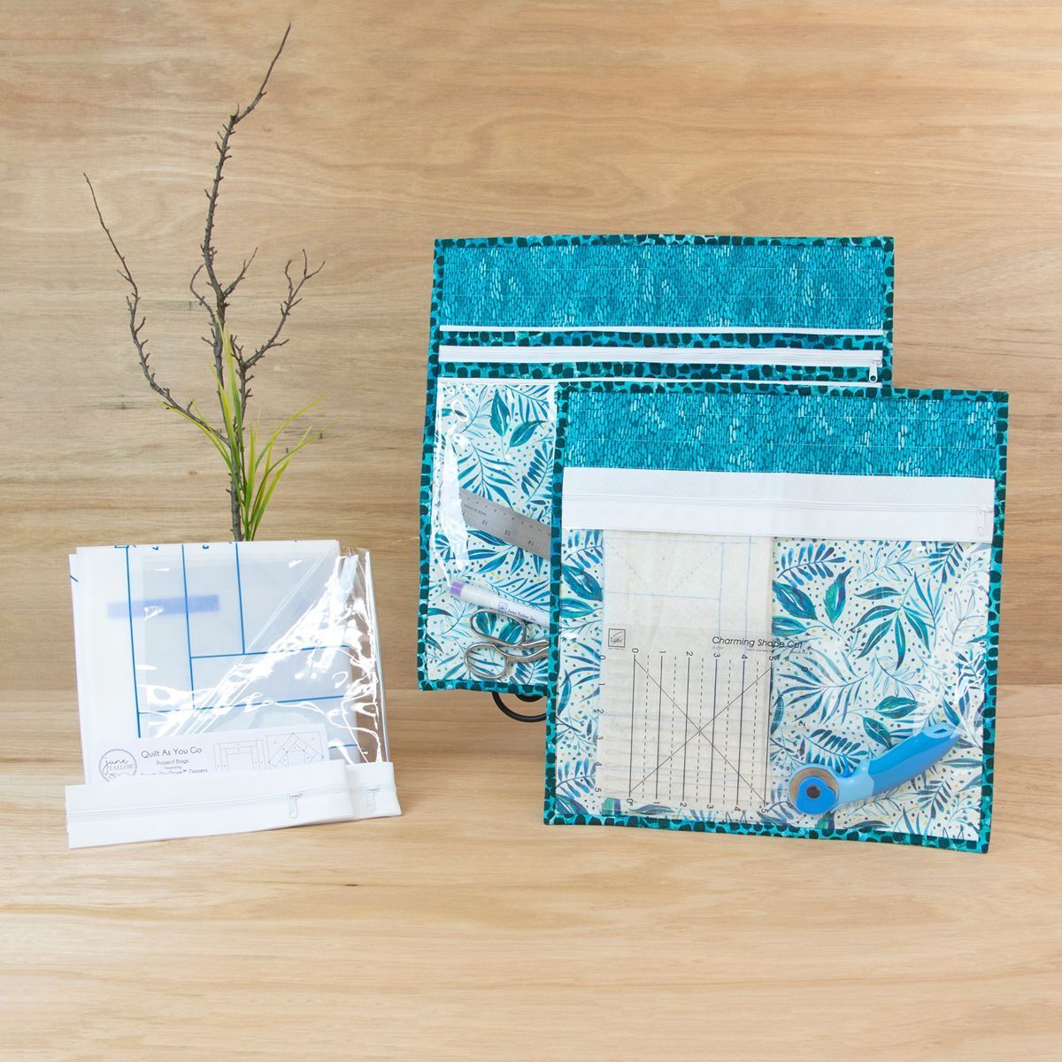 June Tailor Zippitiy-Do-Done Projekttaschen Nähset, Weiß June Tailor Zippitiy-Do-Done Projekttaschen Nähset, Weiß