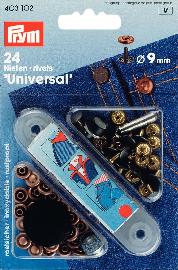 Nieten MS altkupferfarben/brüniert 9 mm 24St. VE5