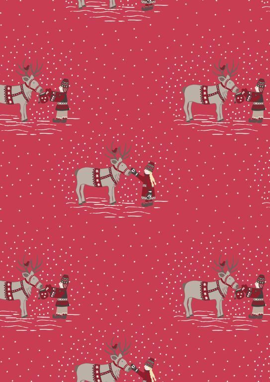 Lewis & Irene Ltd.-Lewis & Irene When I Met Santa's Reindeer On Red_36-C7-3_